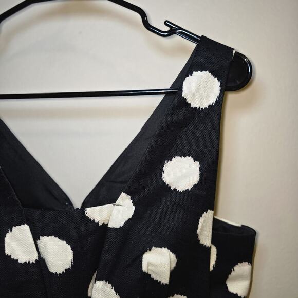 LOFT Petites size 10P Black White Polka Dot Fit & Flare Sleeveless Dress - Picture 14 of 16